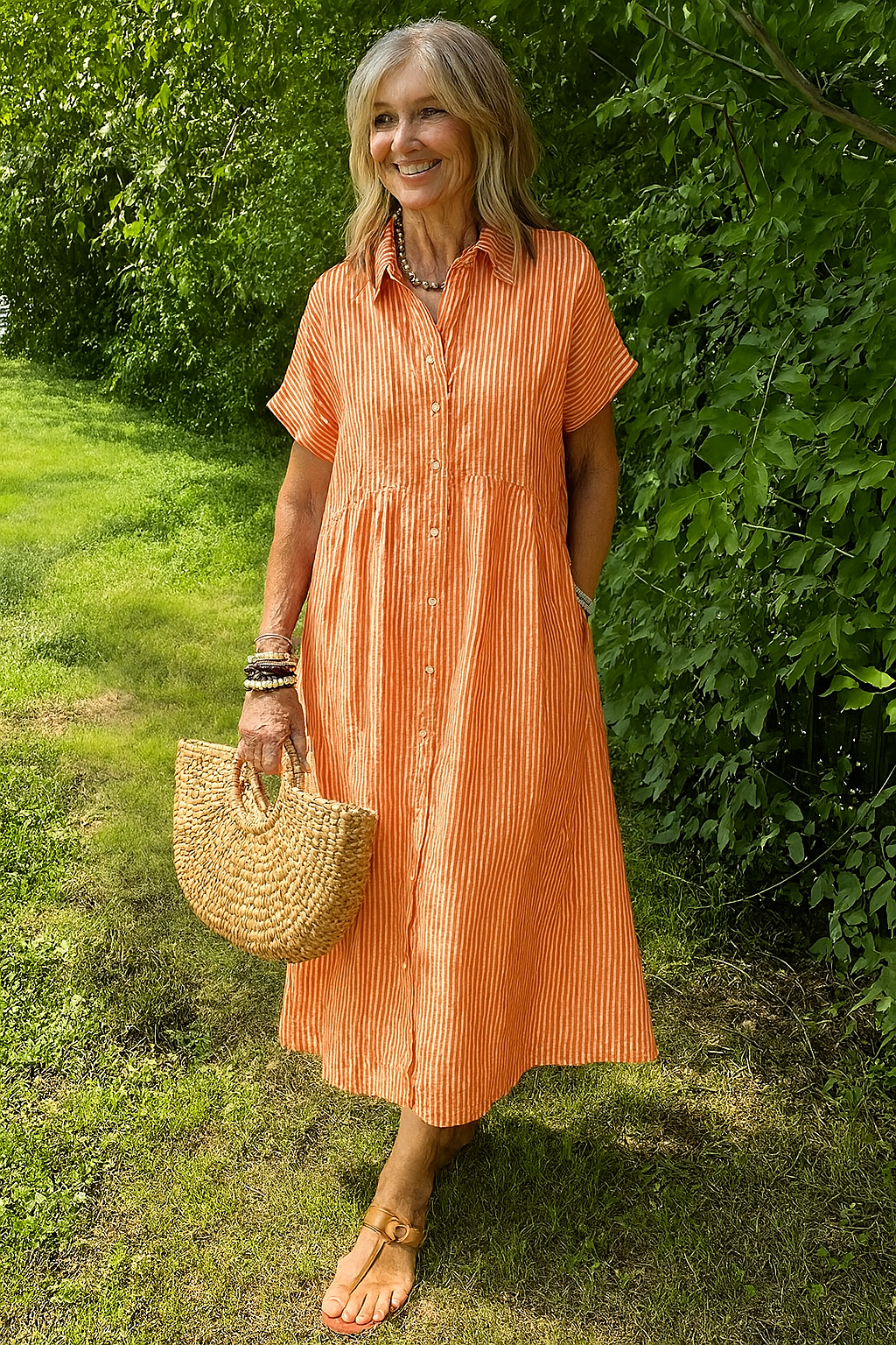 Florine™ | Flattering Striped Shirtdress