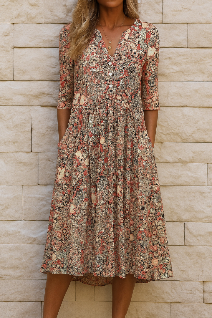 Miranda™ | Elegant V-Neck Dress