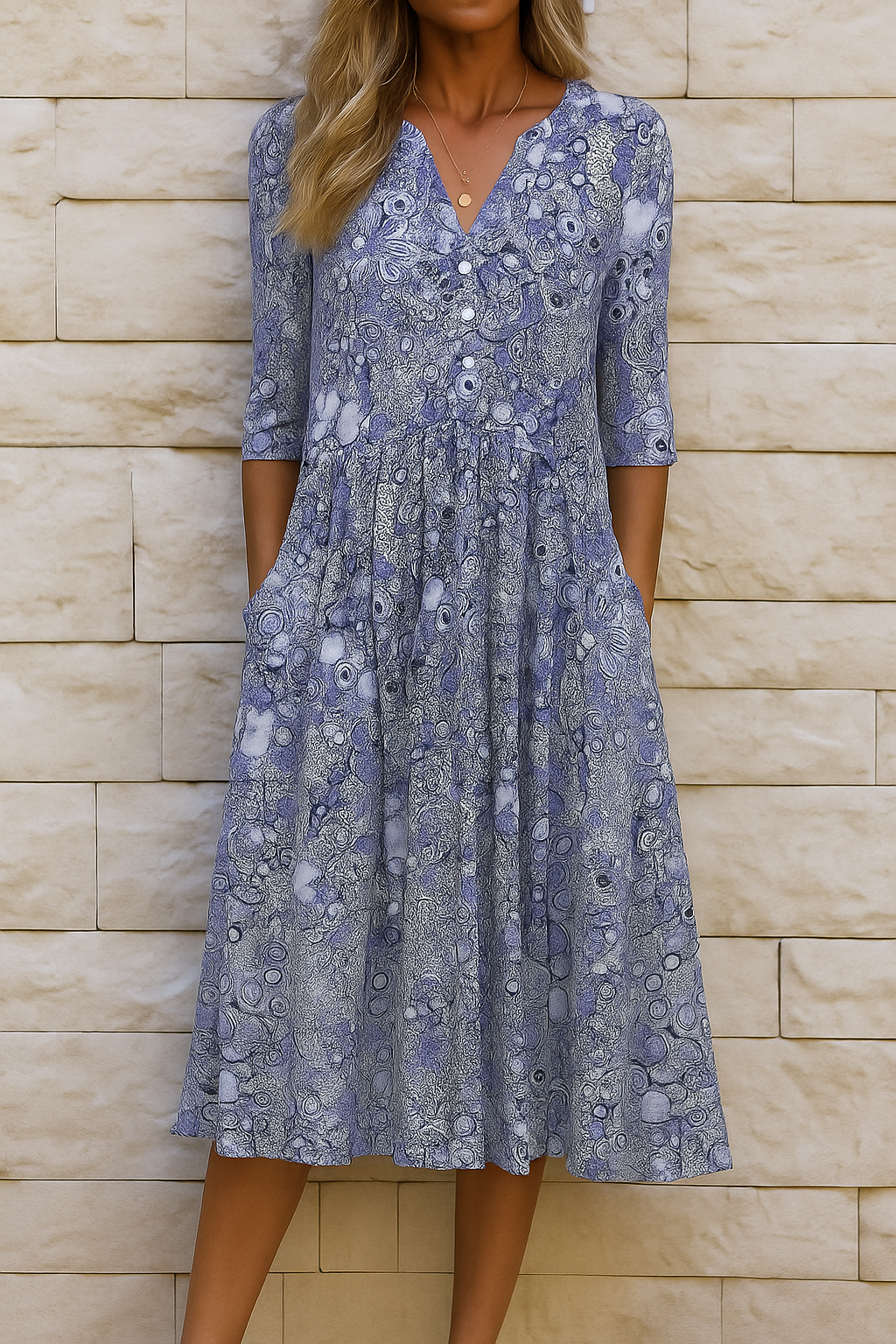Miranda™ | Elegant V-Neck Dress