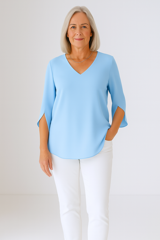 Sophie™ | Elegant blouse with V-neck and split sleeves