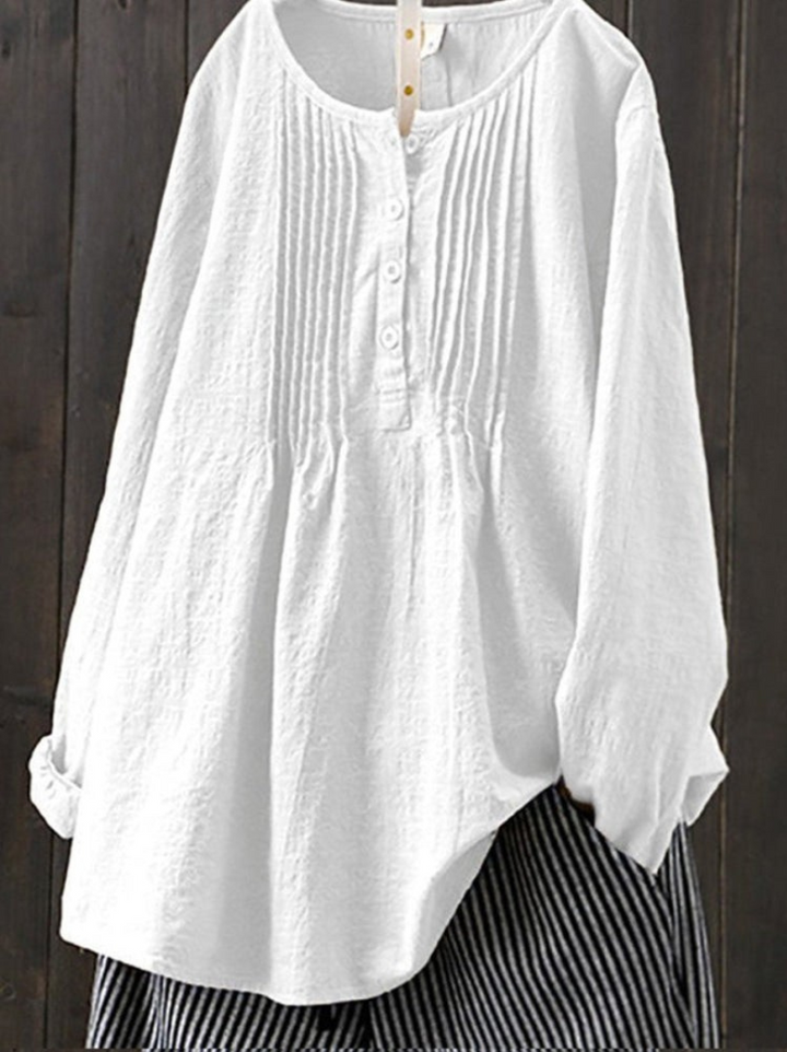 Renata – Cotton linnen casual Blouse
