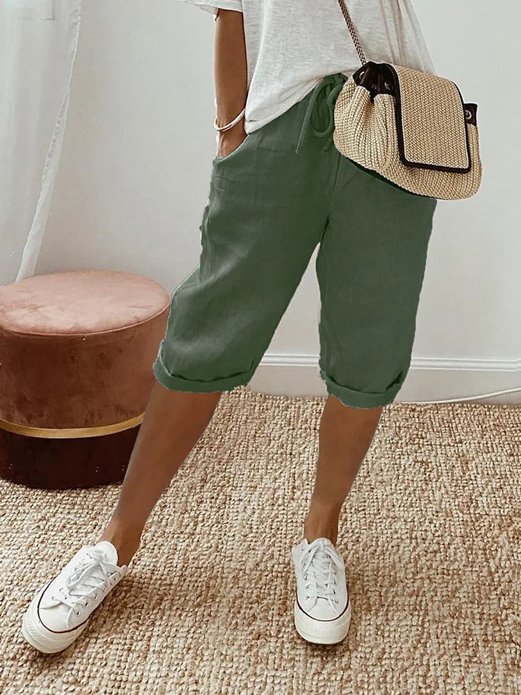 Lya™ – LIGHT COTTON-LINEN SHORTS