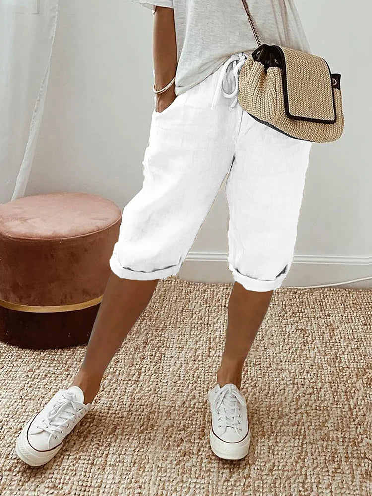 Lya™ – LIGHT COTTON-LINEN SHORTS