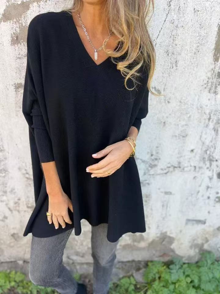 Leona™ | Relaxed V-Neck Knit Tunic