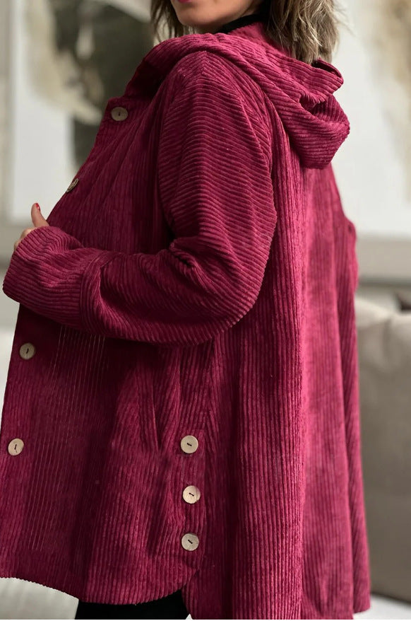 Laurel - Cozy Rib Hooded Coat