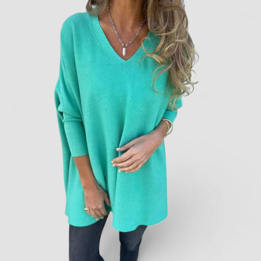 Leona™ | Relaxed V-Neck Knit Tunic