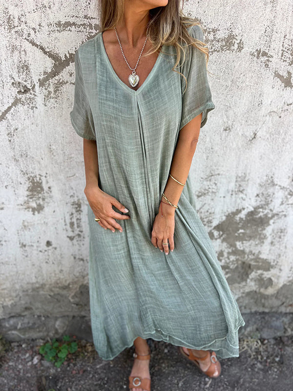 Ria™ | Comfortable dress with V-neck