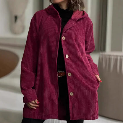 Laurel - Cozy Rib Hooded Coat