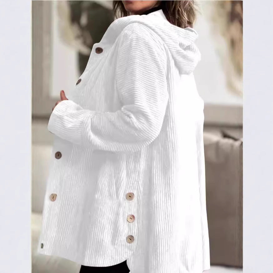Laurel - Cozy Rib Hooded Coat