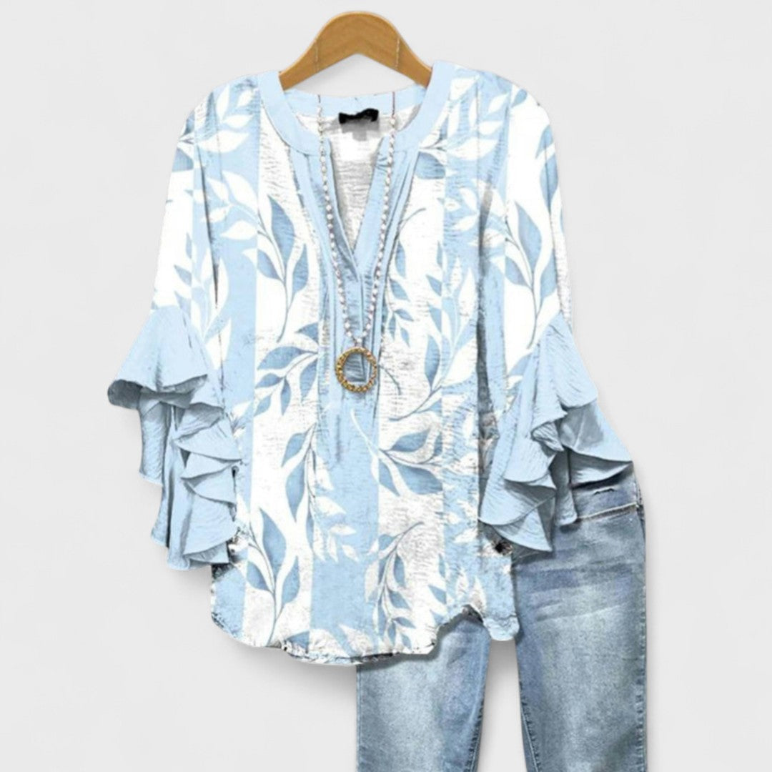 Isabella - Blouse with Elegant Flowers