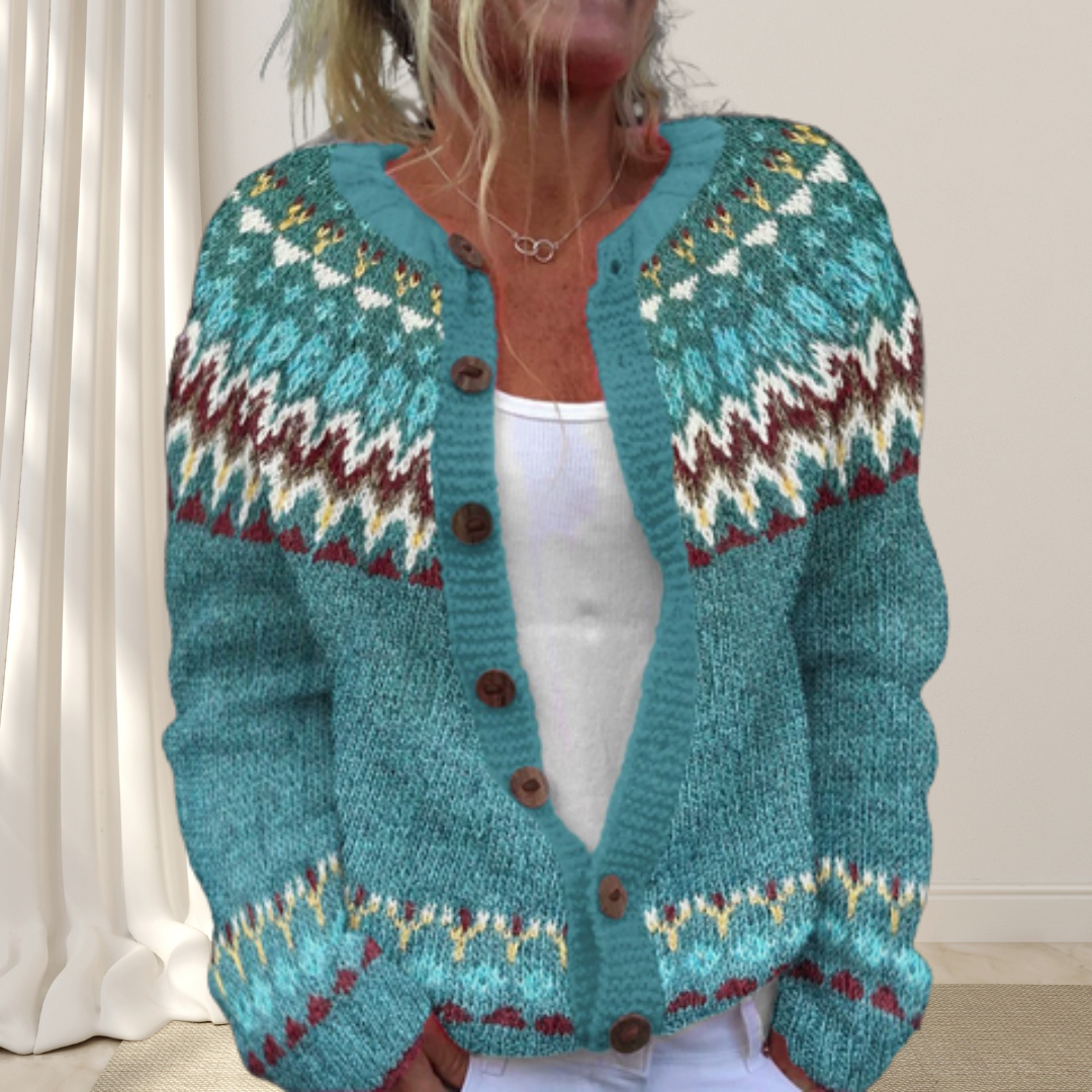 Virelle™ - Loose-knit Chic Cardigan with Pattern