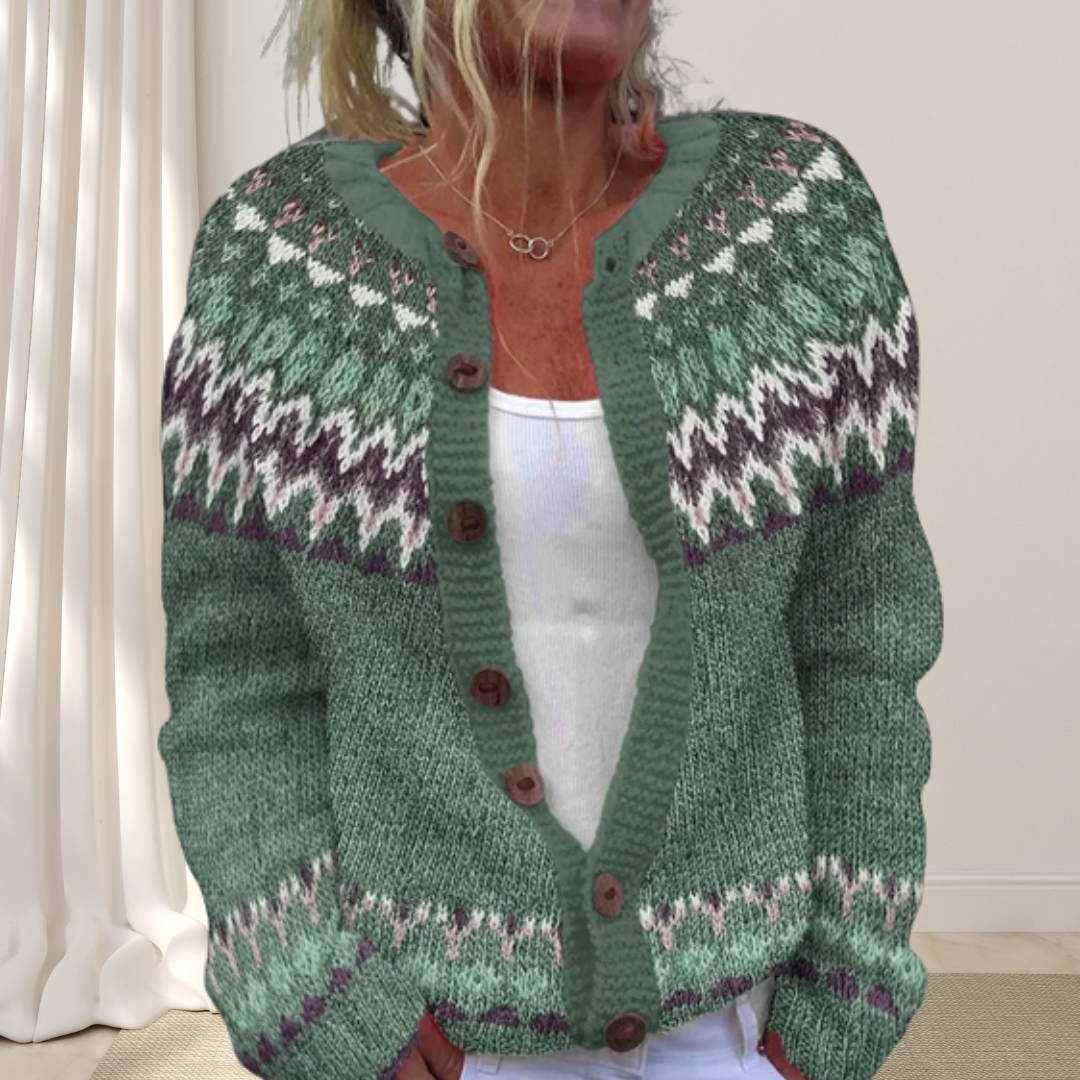 Virelle™ - Loose-knit Chic Cardigan with Pattern
