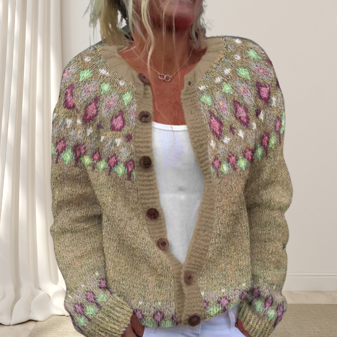 Virelle™ - Loose-knit Chic Cardigan with Pattern