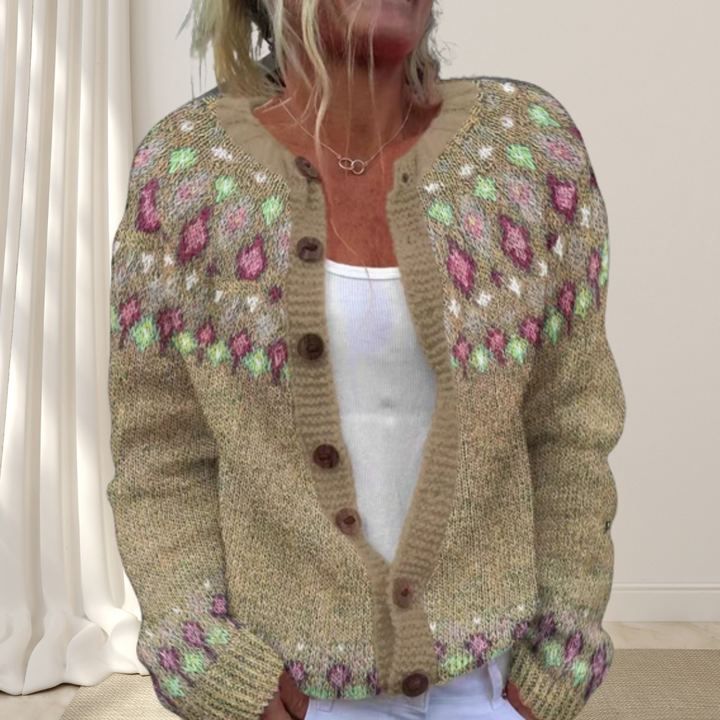 Virelle™ - Loose-knit Chic Cardigan with Pattern