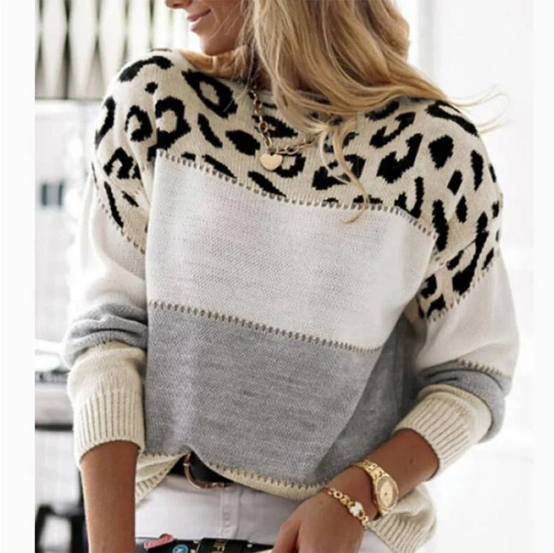 Marisette™ | Casual Leopard Print Sweater