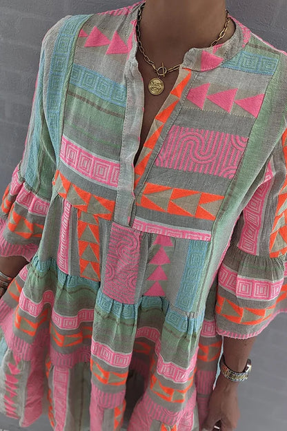 Juliane – Boho tiered swing dress