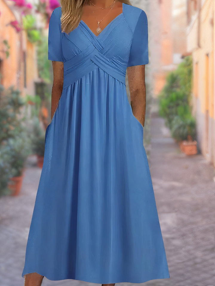 Sunniva – Wrap-style midi dress