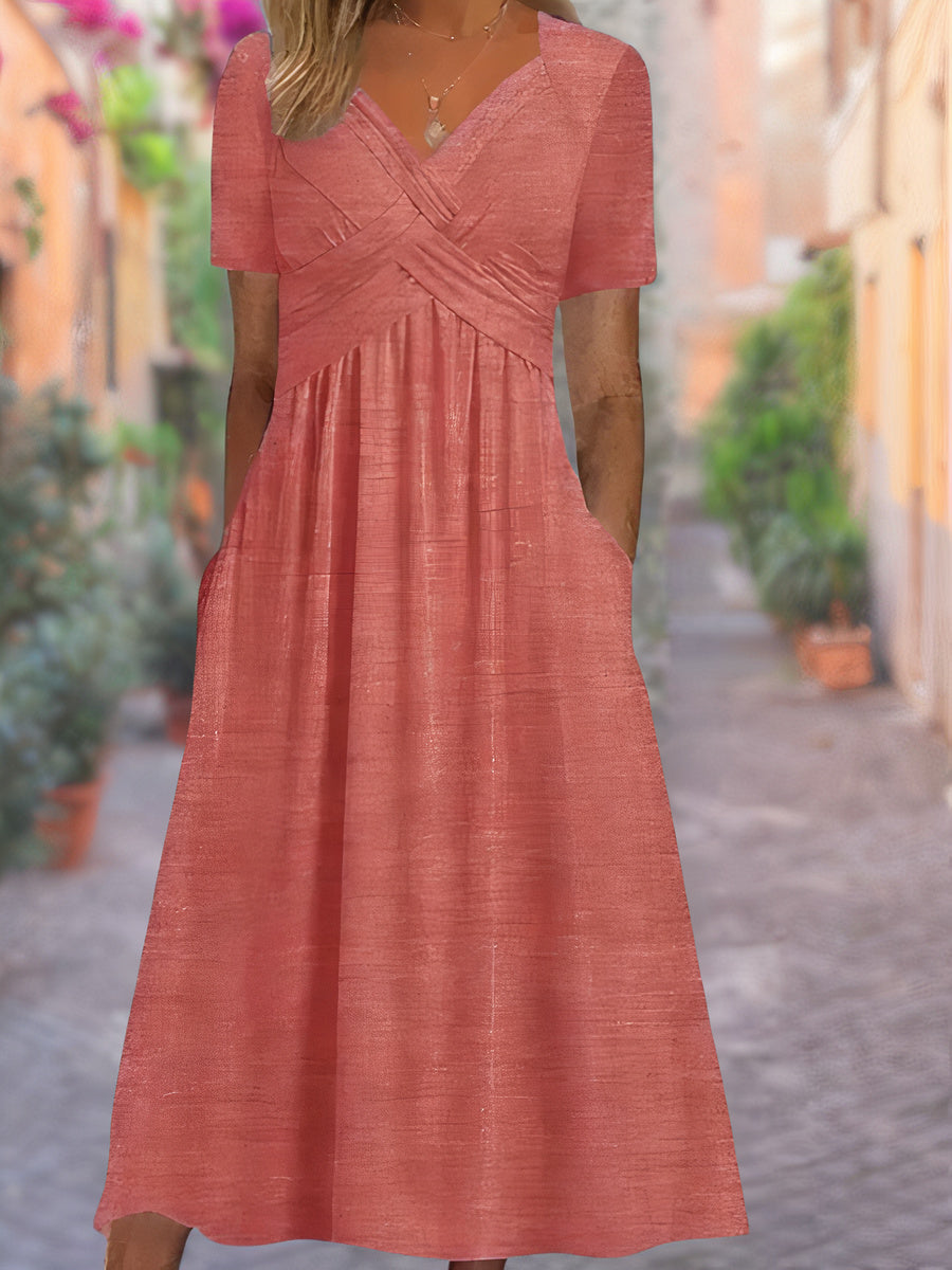 Sunniva – Wrap-style midi dress