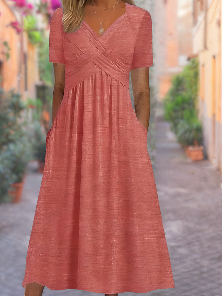 Sunniva – Wrap-style midi dress