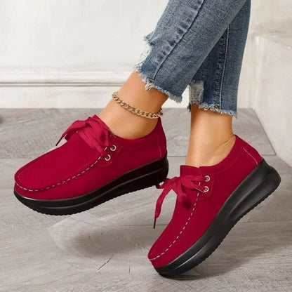 Tonja – Lace Up Suede Shoes With Non Slip Sole