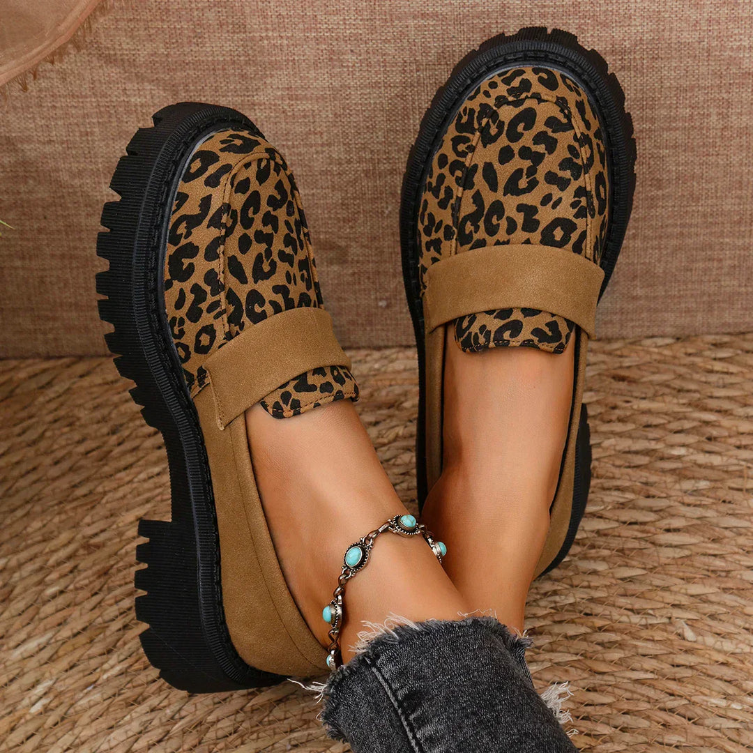 Leona™ | Leopard Print Platform Loafers
