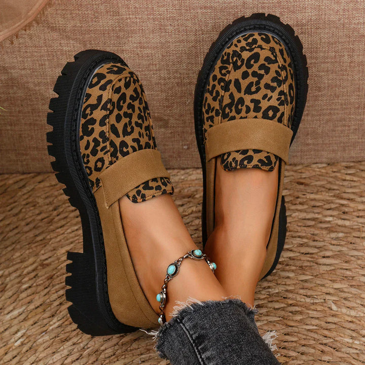 Leona™ | Leopard Print Platform Loafers