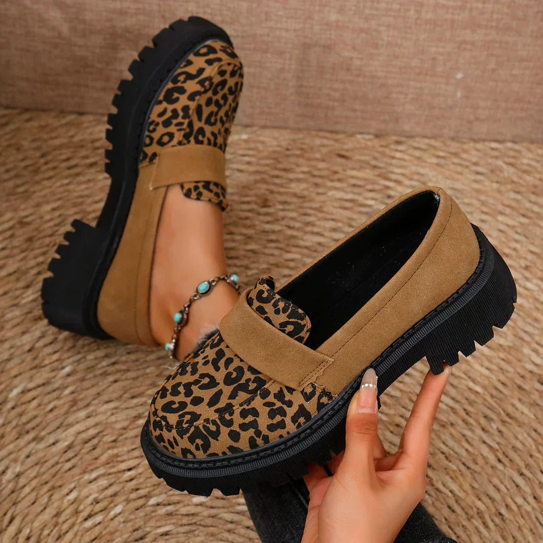 Leona™ | Leopard Print Platform Loafers