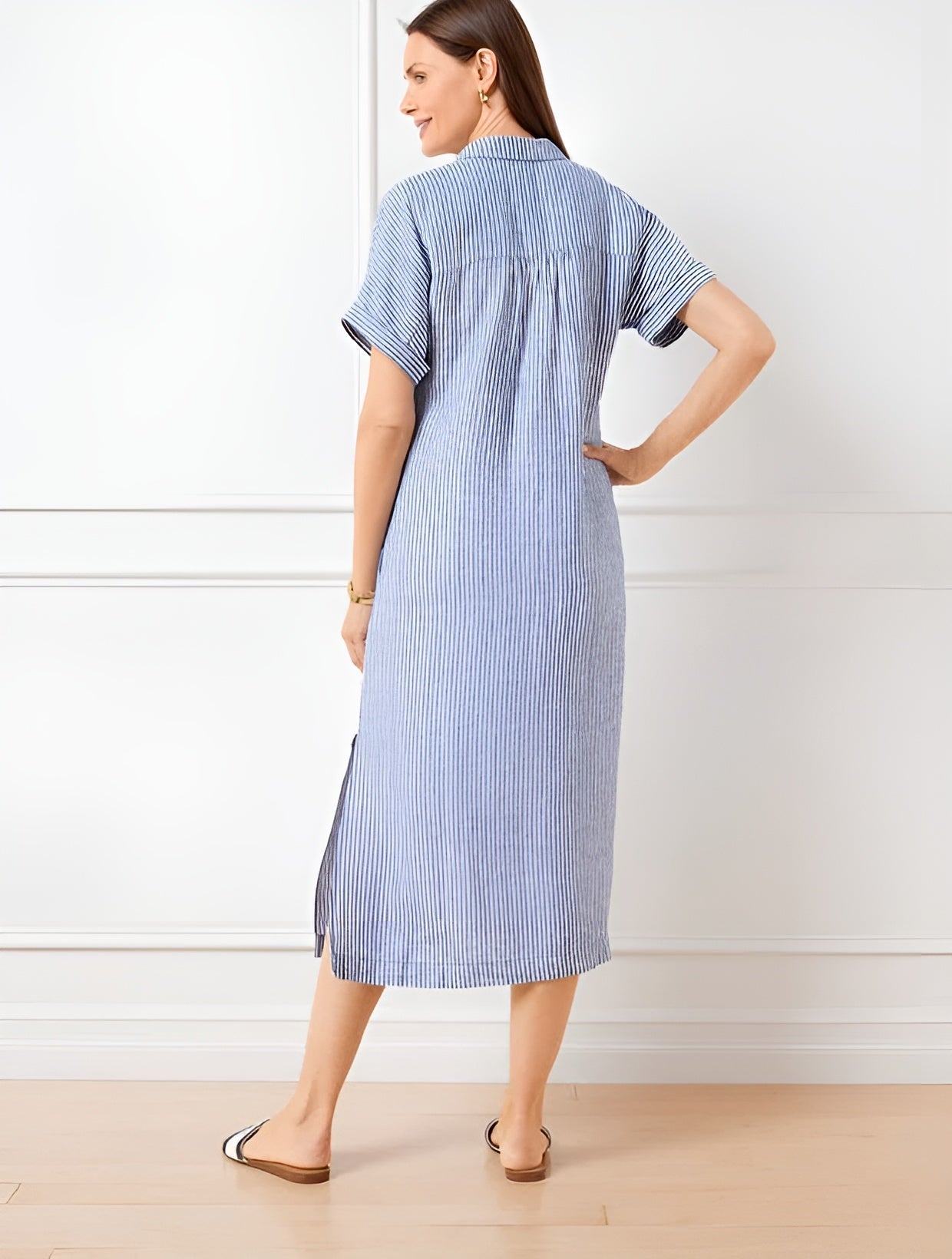 Florine™ | Flattering Striped Shirtdress