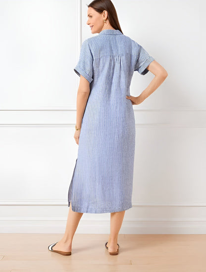 Florine™ | Flattering Striped Shirtdress