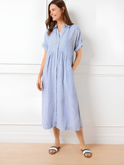 Florine™ | Flattering Striped Shirtdress