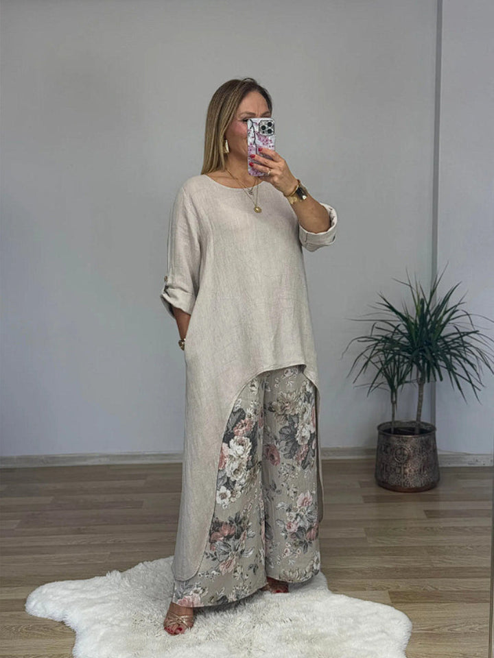 Chara™ | Long-sleeved Top And Printed Pants
