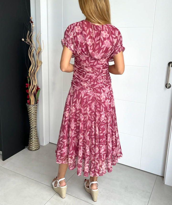 Christi™ | Off-Shoulder V-Neck Printed Dress