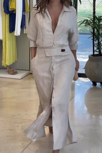 Jeanette | V-Neck Maxi Dress