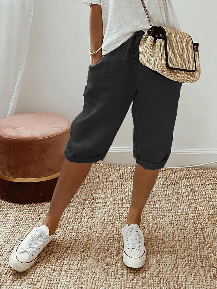Lya™ – LIGHT COTTON-LINEN SHORTS