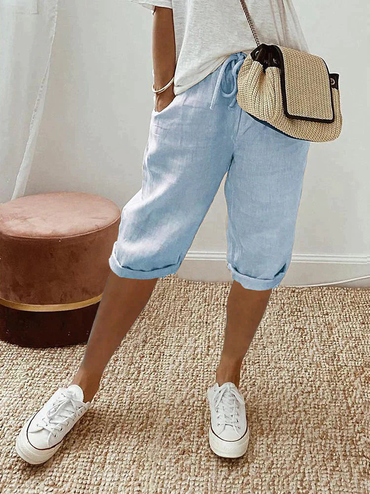 Lya™ – LIGHT COTTON-LINEN SHORTS