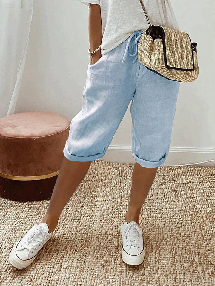 Lya™ – LIGHT COTTON-LINEN SHORTS