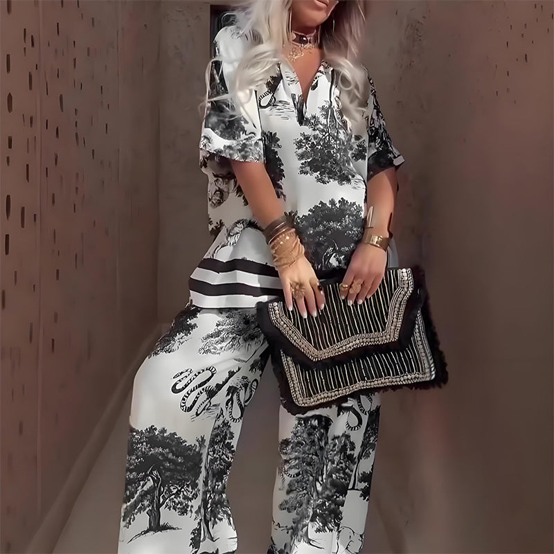 Karin - V-Neck Two-Piece Set